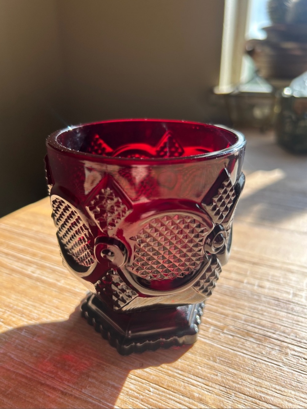 Avon 1876 Cape Cod Collection Deep Ruby Red Color Glass Cup